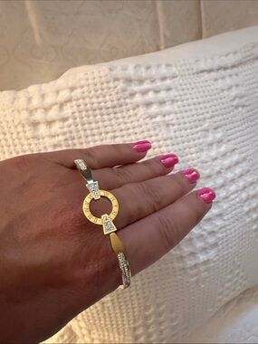 Gold and Silver Circle Accent Bracelet - Women's Jewelry